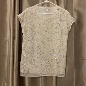 Chiffon and sequence beige blouse.